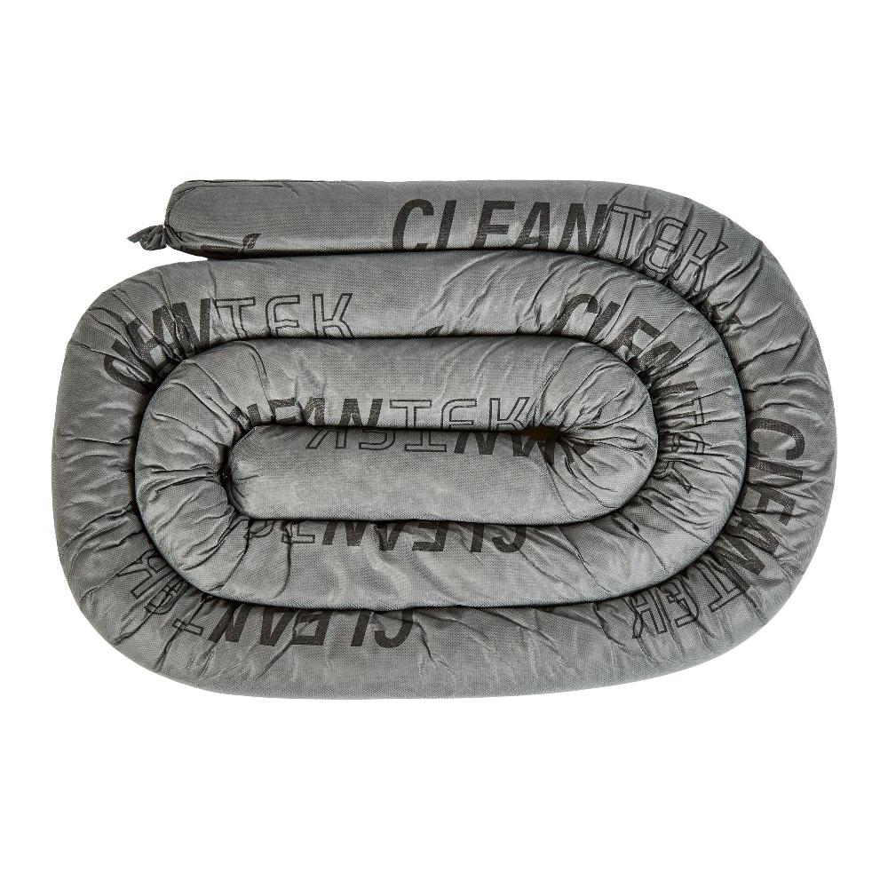 restaurantware Clean Tek Professional Gray Universal Sorbent Sock - Heavy Duty - 12' x 3" - 4 count box