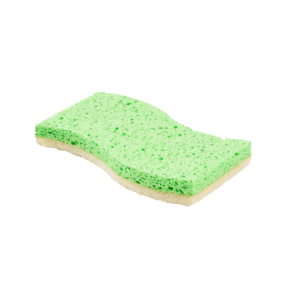 Restaurantware Clean Tek Professional Green Cellulose Sponge / White Light-Duty Scouring Pad Combo - 6" X 3 1/2" X 3/4" - 60 Count Box