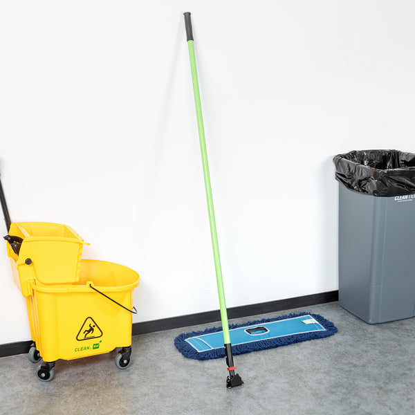 Restaurantware Clean Tek Professional Green Fiberglass Dust Mop Handle - 64" - 1 Count Box
