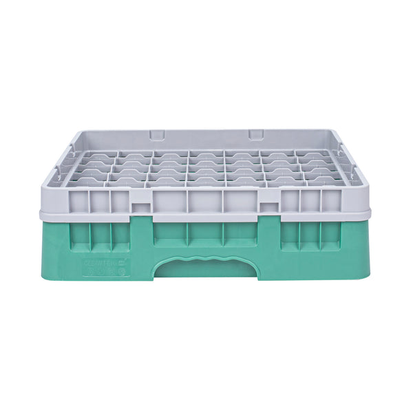 Restaurantware Clean Tek Professional Green Glass Rack - 49 Compartments 1 Full Drop Extender - 19 3/4" X 19 3/4" X 5 3/4" - 1 Count Box