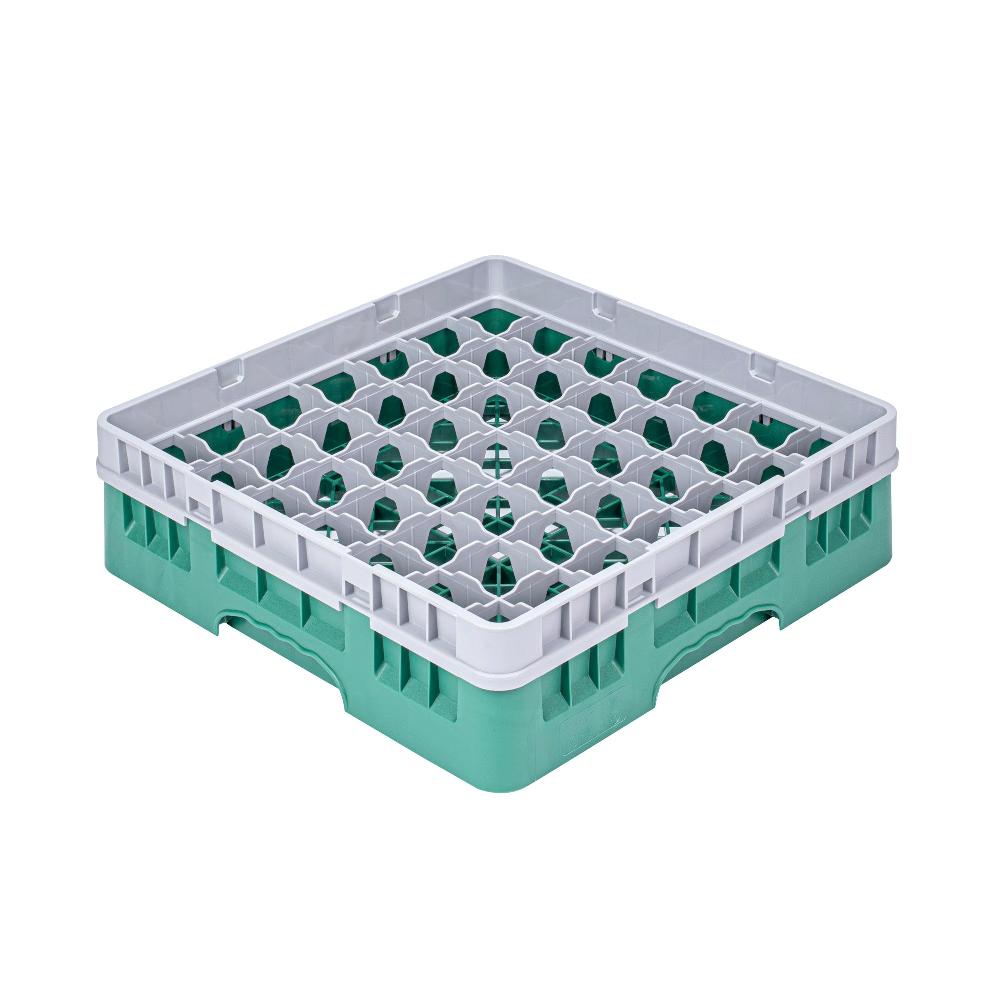 restaurantware Clean Tek Professional Green Glass Rack - 49 Compartments 1 Full Drop Extender - 19 3/4" x 19 3/4" x 5 3/4" - 1 count box