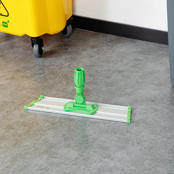 Restaurantware Clean Tek Professional Green Hook & Loop Microfiber Wet / Dry Mop Frame - 16" - 1 Count Box