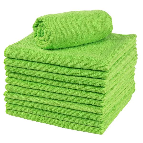 Restaurantware Clean Tek Professional Green Microfiber Cleaning Cloth - 16" X 16" - 100 Count Box