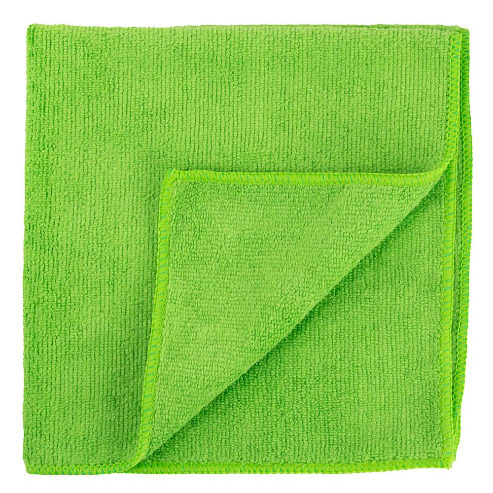 restaurantware Clean Tek Professional Green Microfiber Cleaning Cloth - 16" x 16" - 100 count box