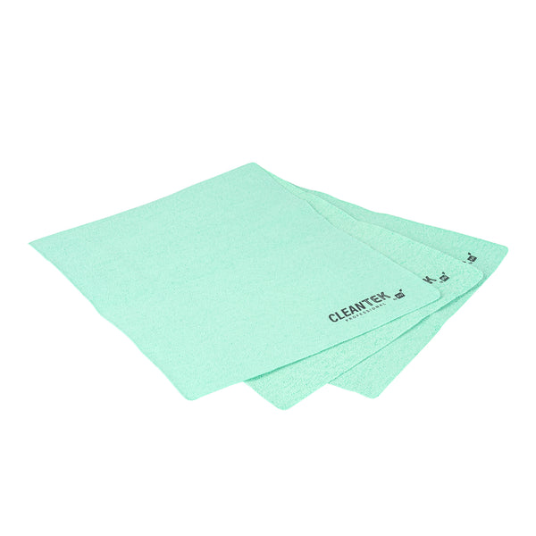 Restaurantware Clean Tek Professional Green Microfiber Cleaning / Drying Cloth - 13'' X 15'' - 100 Count Box