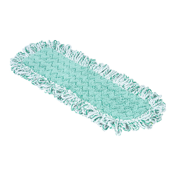 Restaurantware Clean Tek Professional Green Microfiber Fringed Dust Mop Pad - Zig Zag - 22" - 1 Count Box