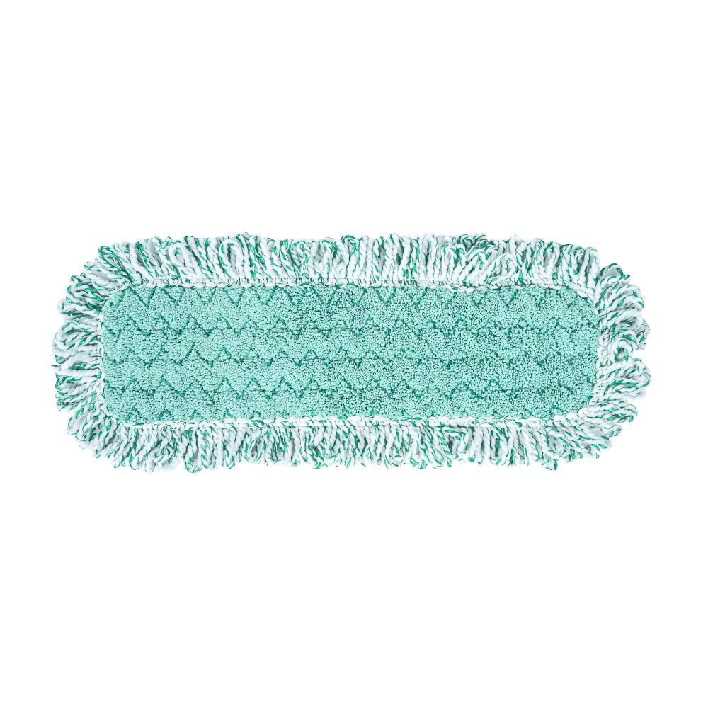 restaurantware Clean Tek Professional Green Microfiber Fringed Dust Mop Pad - Zig Zag - 22" - 1 count box