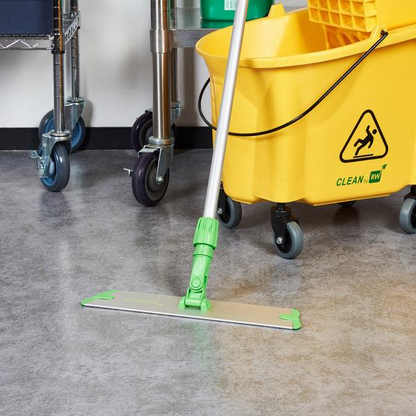 Restaurantware Clean Tek Professional Green Microfiber Hook And Loop Wet / Dry Mop Frame - 15 3/4" - 1 Count Box