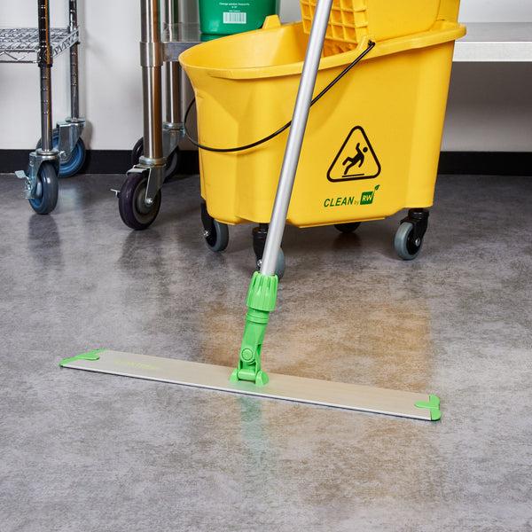 Restaurantware Clean Tek Professional Green Microfiber Hook And Loop Wet / Dry Mop Frame - 23 1/2" - 1 Count Box