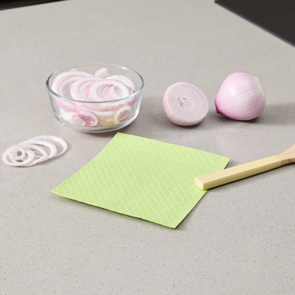Restaurantware Clean Tek Professional Green Reusable Swedish Dishcloth - 6 3/4" X 7 3/4" - 200 Count Box
