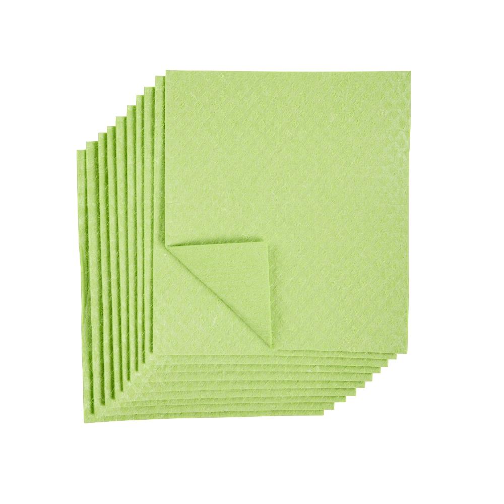 restaurantware Clean Tek Professional Green Reusable Swedish Dishcloth - 6 3/4" x 7 3/4" - 200 count box