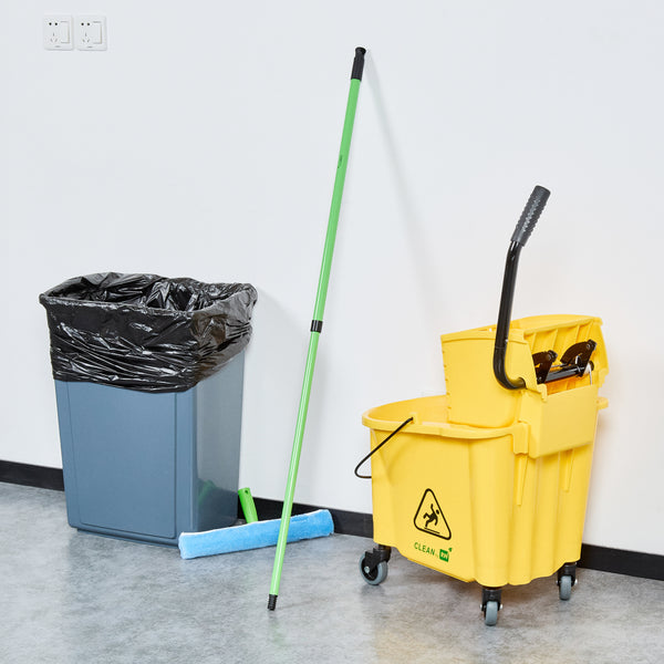 Restaurantware Clean Tek Professional Green Steel 2-Section Telescopic Handle - For Window Strip Washer And Floor Squeegee Threaded -29 1/2" - 1 Count Box