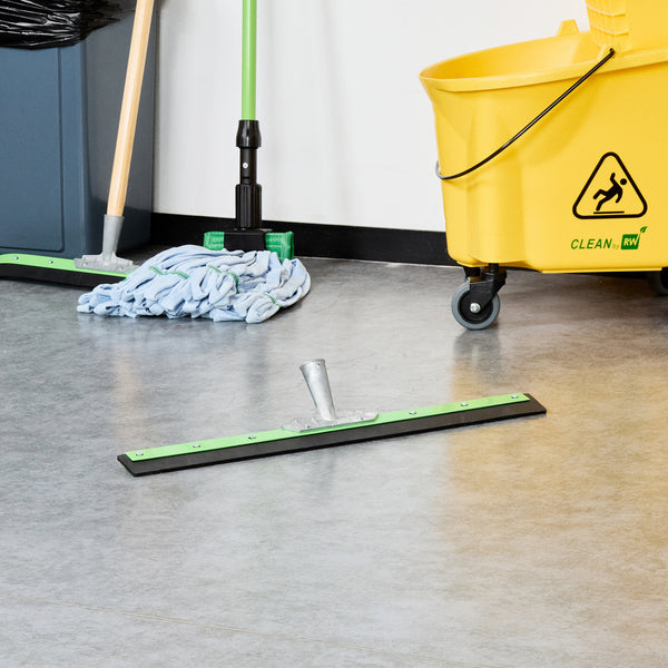 Restaurantware Clean Tek Professional Green Steel Heavy-Duty Floor Squeegee - 24" - 1 Count Box