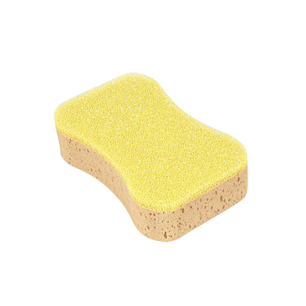 Restaurantware Clean Tek Professional Jumbo Beige Grip Sponge / Yellow Scouring Pad Combo - 7 3/4" X 5" X 2 1/4" - 100 Count Box