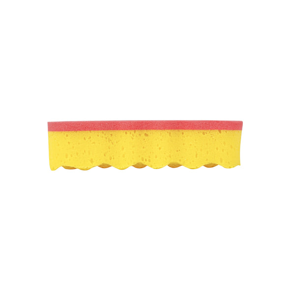 Restaurantware Clean Tek Professional Jumbo Yellow Grip Sponge / Red Scouring Pad Combo - 7 1/2" X 5" X 2" - 100 Count Box