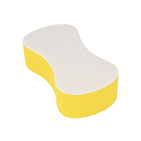 Restaurantware Clean Tek Professional Jumbo Yellow Sponge / White Light-Duty Scouring Pad Combo - 9 1/2" X 5" X 2 3/4" - 100 Count Box