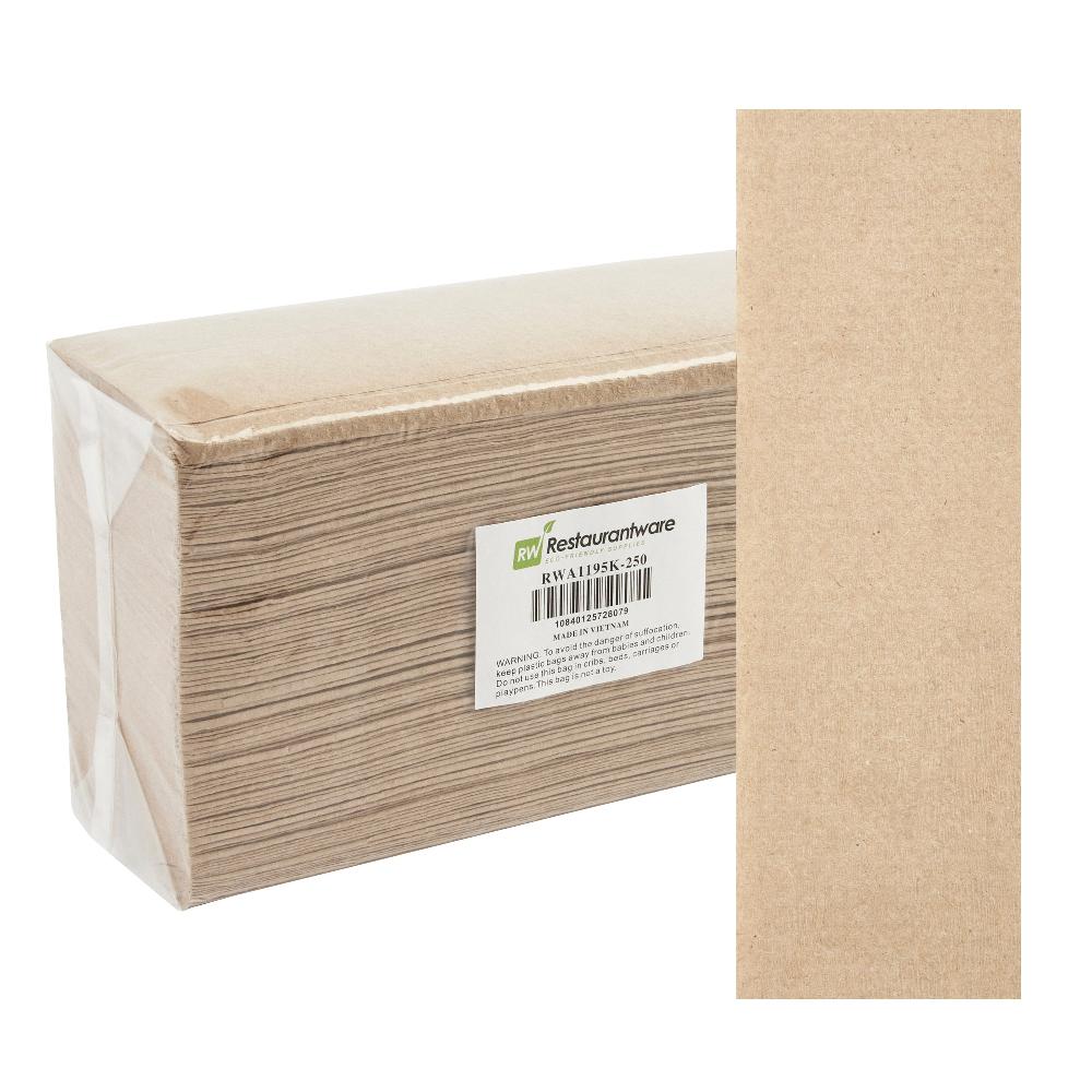 restaurantware Clean Tek Professional Kraft M-Fold Paper Towel - 1-Ply - 9 1/2" x 9 1/4" - 4000 count box