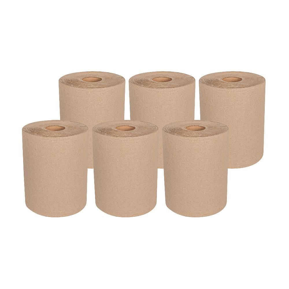 restaurantware Clean Tek Professional Kraft Paper Towel Roll - 1-Ply - 600' x 8" - 12 count box