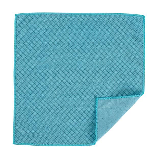Restaurantware Clean Tek Professional Light Blue Microfiber Glass Cleaning Cloth - Diamond Weave - 15 3/4" X 15 3/4" - 100 Count Box