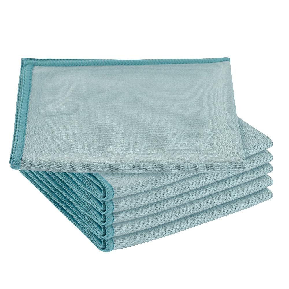 restaurantware Clean Tek Professional Light Blue Microfiber Glass Cleaning Cloth - 11 3/4" x 11 3/4" - 100 count box