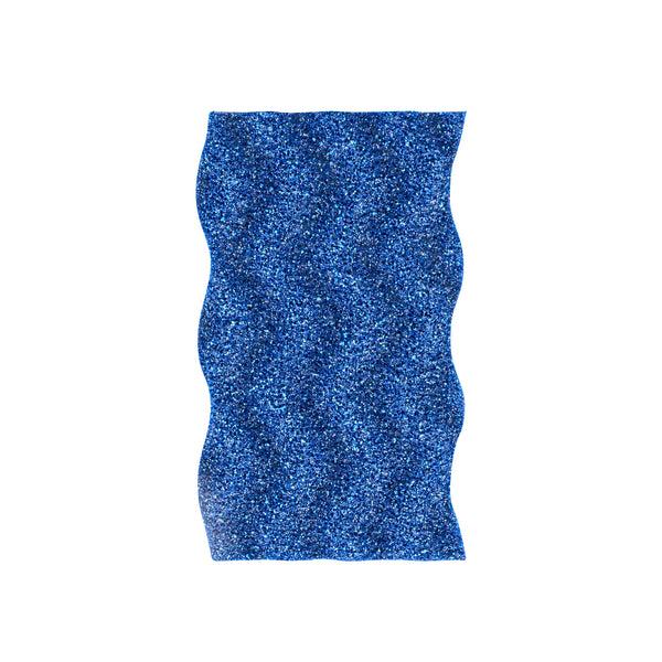 Restaurantware Clean Tek Professional Light-Duty Light And Dark Blue Cellulose Scouring Sponge - Grooved - 4 1/2" X 2 1/2" X 1" - 60 Count Box