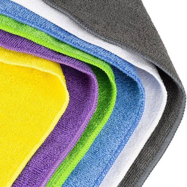 Restaurantware Clean Tek Professional Microfiber Cleaning Cloth - 6 Colors - 16" X 16" - 60 Count Box