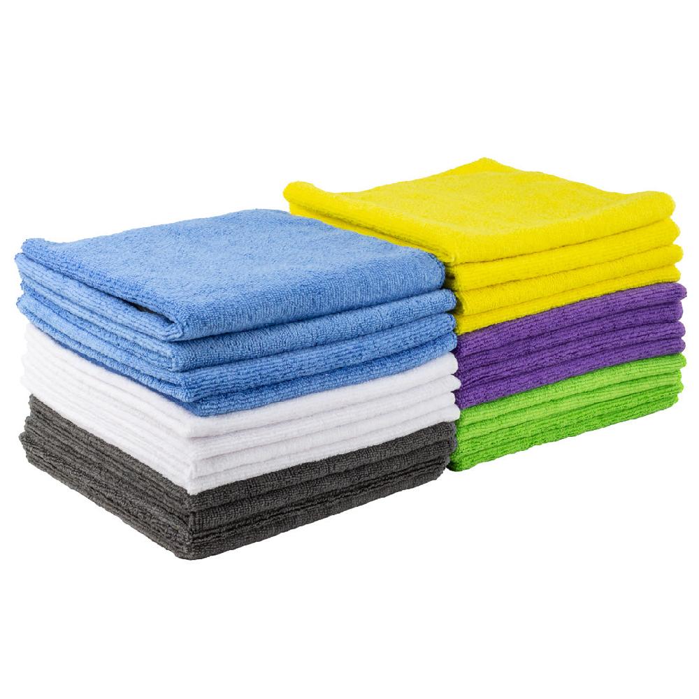 restaurantware Clean Tek Professional Microfiber Cleaning Cloth - 6 Colors - 16" x 16" - 60 count box
