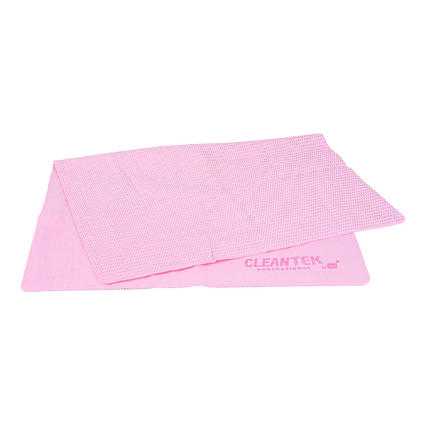 Restaurantware Clean Tek Professional Pink 3D Chamois Cloth - With Storage Tube - 25 1/4'' X 17'' - 20 Count Box
