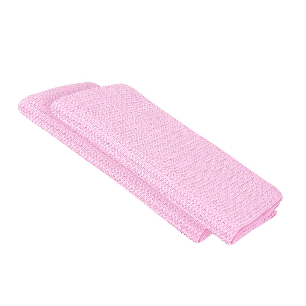 restaurantware Clean Tek Professional Pink 3D Chamois Cloth - with Storage Tube - 25 1/4'' x 17'' - 20 count box