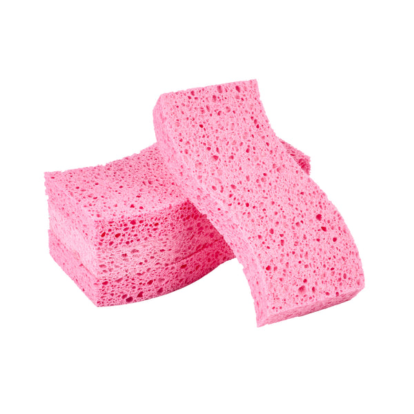 Restaurantware Clean Tek Professional Pink Cellulose Sponge - 6" X 3 1/2" X 3/4" - 60 Count Box