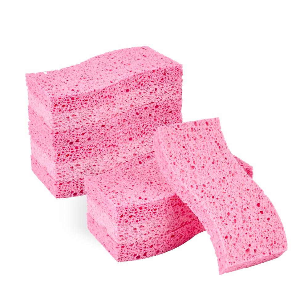 restaurantware Clean Tek Professional Pink Cellulose Sponge - 6" x 3 1/2" x 3/4" - 60 count box