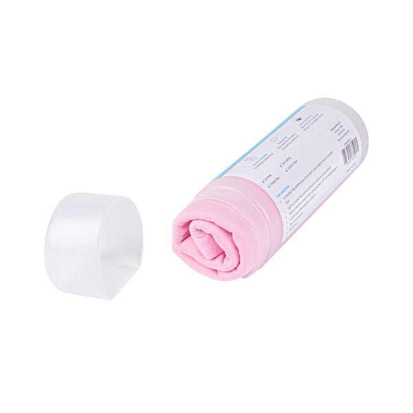 Restaurantware Clean Tek Professional Pink Chamois Cloth - With Storage Tube - 25 1/4'' X 17'' - 20 Count Box