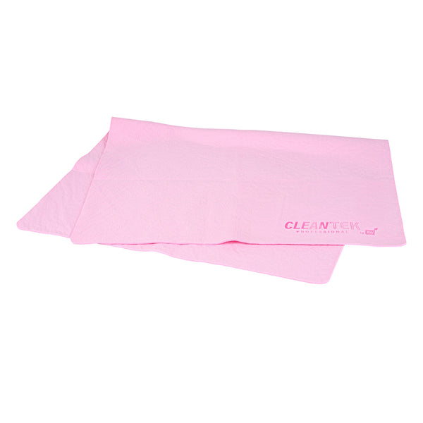 Restaurantware Clean Tek Professional Pink Chamois Cloth - With Storage Tube - 25 1/4'' X 17'' - 20 Count Box