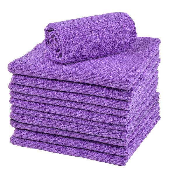Restaurantware Clean Tek Professional Purple Microfiber Cleaning Cloth - 16" X 16" - 100 Count Box