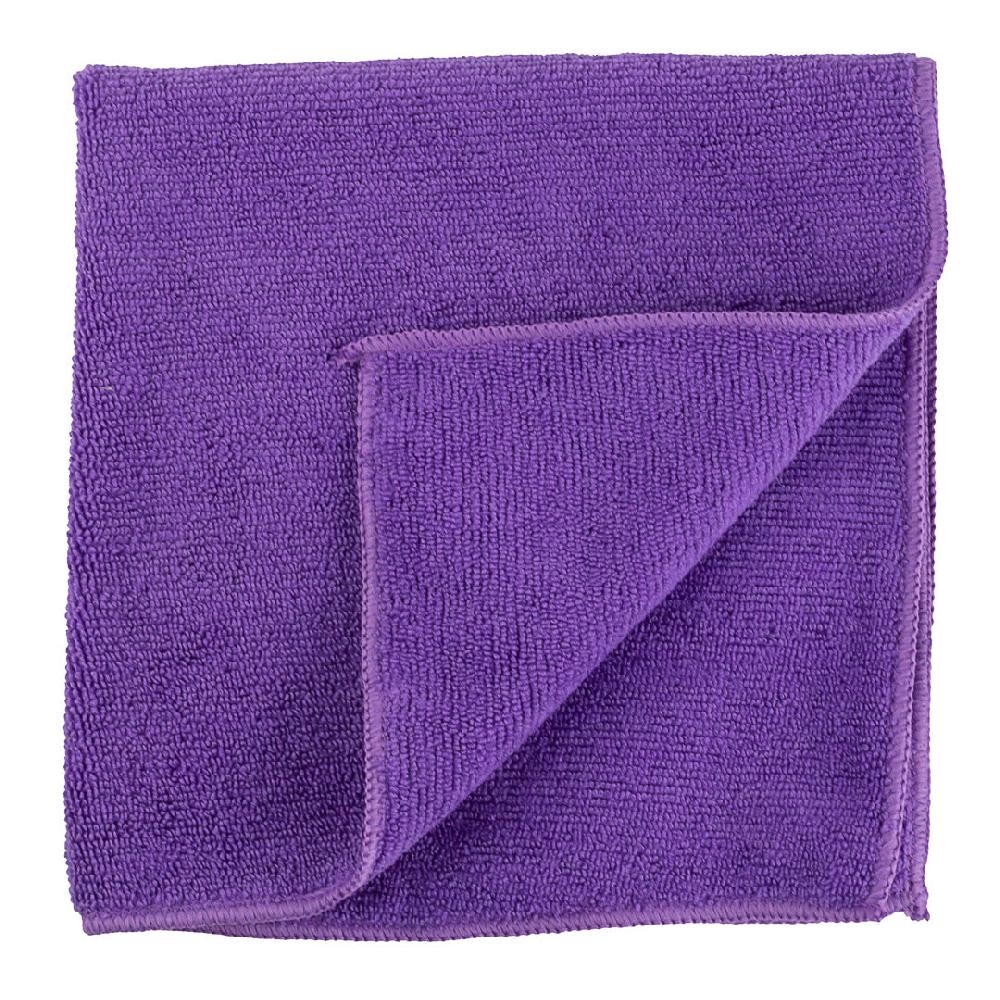 restaurantware Clean Tek Professional Purple Microfiber Cleaning Cloth - 16" x 16" - 100 count box