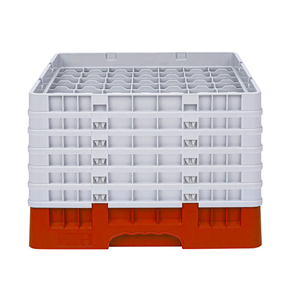 Restaurantware Clean Tek Professional Red Glass Rack - 49 Compartments 1 Full Drop And 5 Half Drop Extenders - 19 3/4" X 19 3/4" X 13 3/4" - 1 Count Box