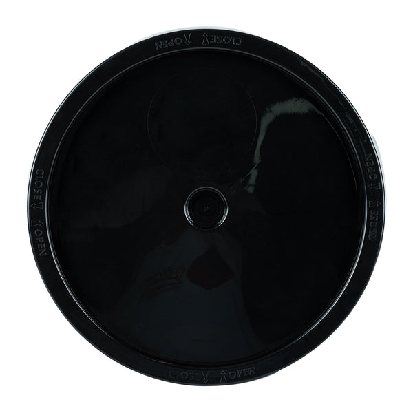 Restaurantware Clean Tek Professional Round Black Plastic Easy-Off Lid - Fits 3.5 And 5 Gal Pail - 1 Count Box