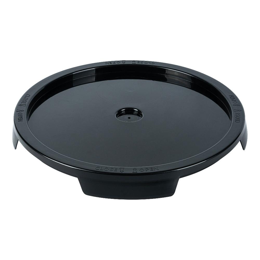 restaurantware Clean Tek Professional Round Black Plastic Easy-Off Lid - Fits 3.5 and 5 Gal Pail - 1 count box
