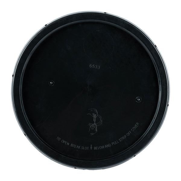 Restaurantware Clean Tek Professional Round Black Plastic Standard Lid - Fits 3.5 And 5 Gal Pail With Tear Tab Gasket - 1 Count Box