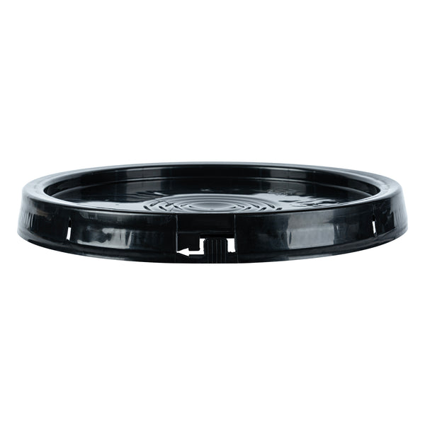 Restaurantware Clean Tek Professional Round Black Plastic Standard Lid - Fits 3.5 And 5 Gal Pail With Tear Tab And Gasket Recessed - 1 Count Box