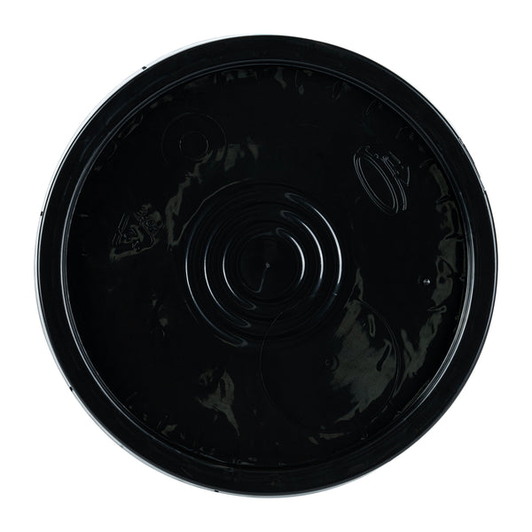Restaurantware Clean Tek Professional Round Black Plastic Standard Lid - Fits 3.5 And 5 Gal Pail With Tear Tab And Gasket Recessed - 1 Count Box