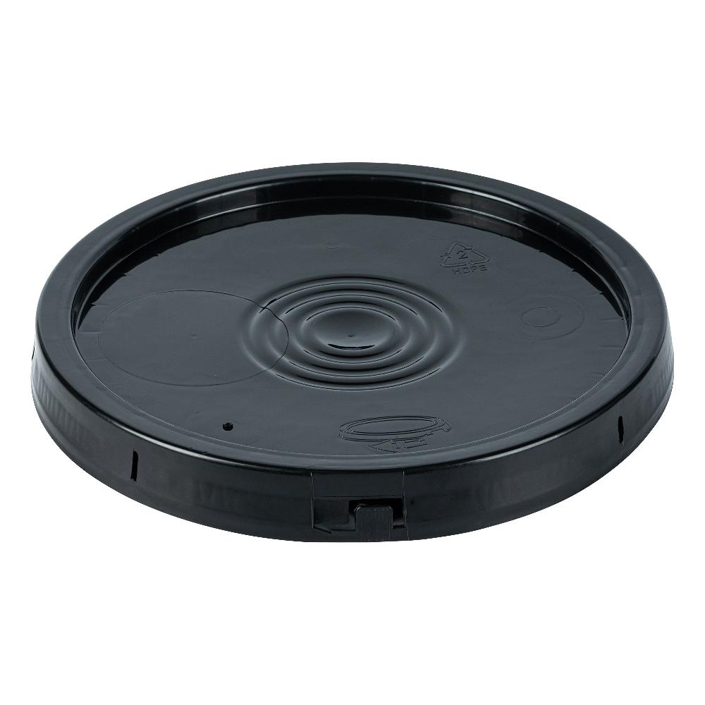 restaurantware Clean Tek Professional Round Black Plastic Standard Lid - Fits 3.5 and 5 Gal Pail with Tear Tab and Gasket Recessed - 1 count box