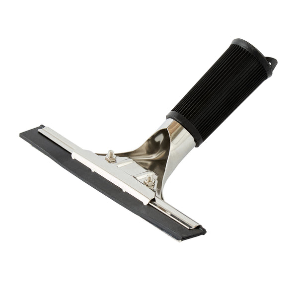 Restaurantware Clean Tek Professional Stainless Steel Window Squeegee - With Black Rubber Grip - 6" - 1 Count Box