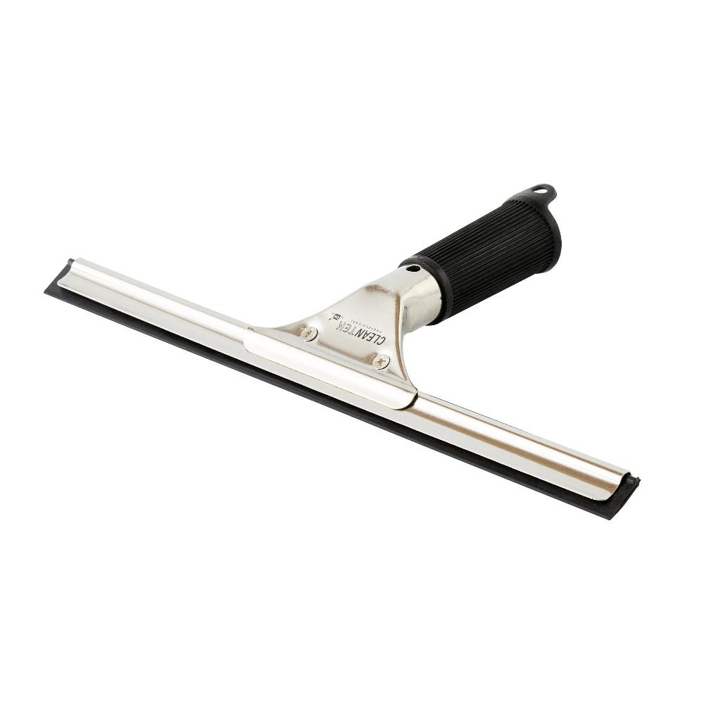 restaurantware Clean Tek Professional Stainless Steel Window Squeegee - with Black Rubber Grip - 11 3/4" - 1 count box