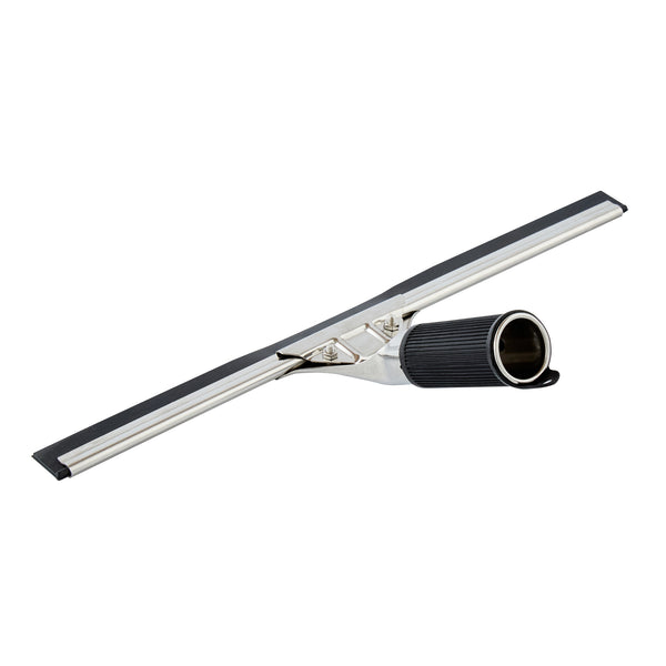 Restaurantware Clean Tek Professional Stainless Steel Window Squeegee - With Black Rubber Grip - 13 3/4" - 1 Count Box
