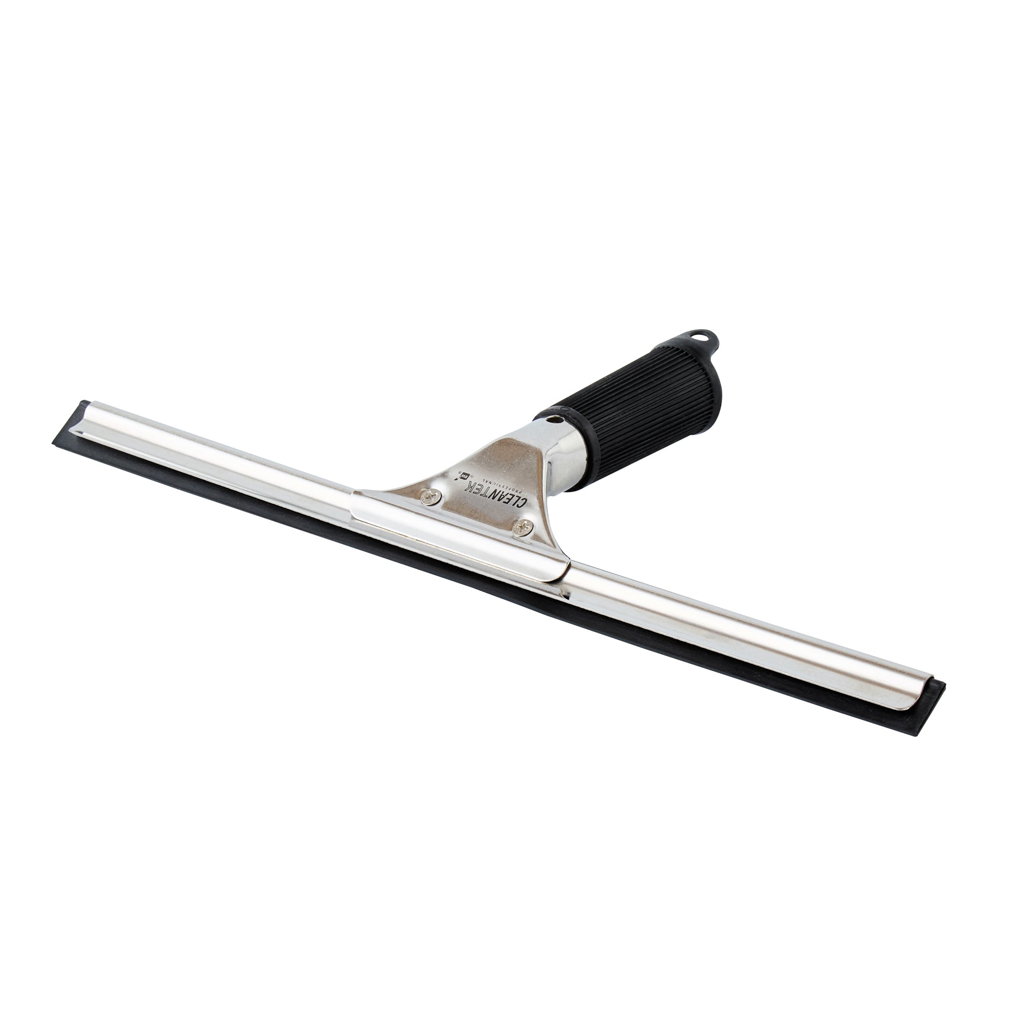 restaurantware Clean Tek Professional Stainless Steel Window Squeegee - with Black Rubber Grip - 13 3/4" - 1 count box
