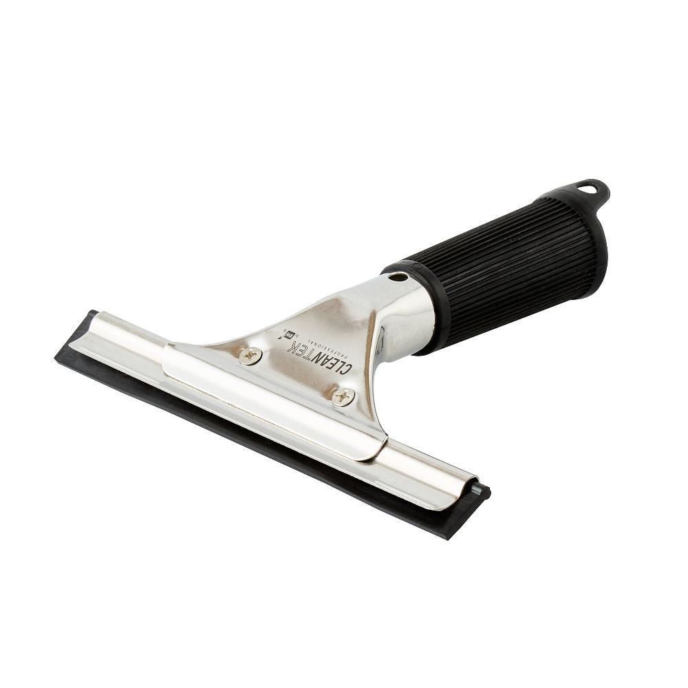 restaurantware Clean Tek Professional Stainless Steel Window Squeegee - with Black Rubber Grip - 6" - 1 count box
