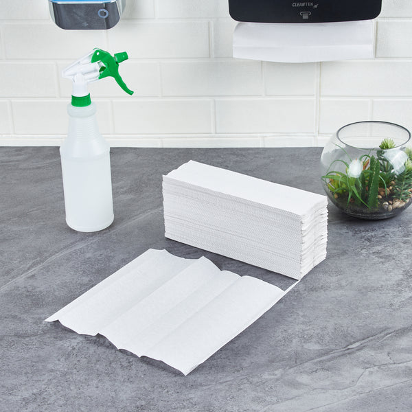 Restaurantware Clean Tek Professional White C-Fold Paper Towel - 1-Ply - 11 1/2" X 9 1/2" - 2400 Count Box