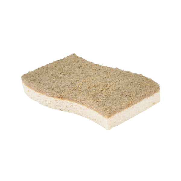 Restaurantware Clean Tek Professional White Cellulose Sponge / Coconut Heavy-Duty Scrubber Combo - Biodegradable - 4 1/2" X 2 3/4" X 3/4" - 24 Count Box