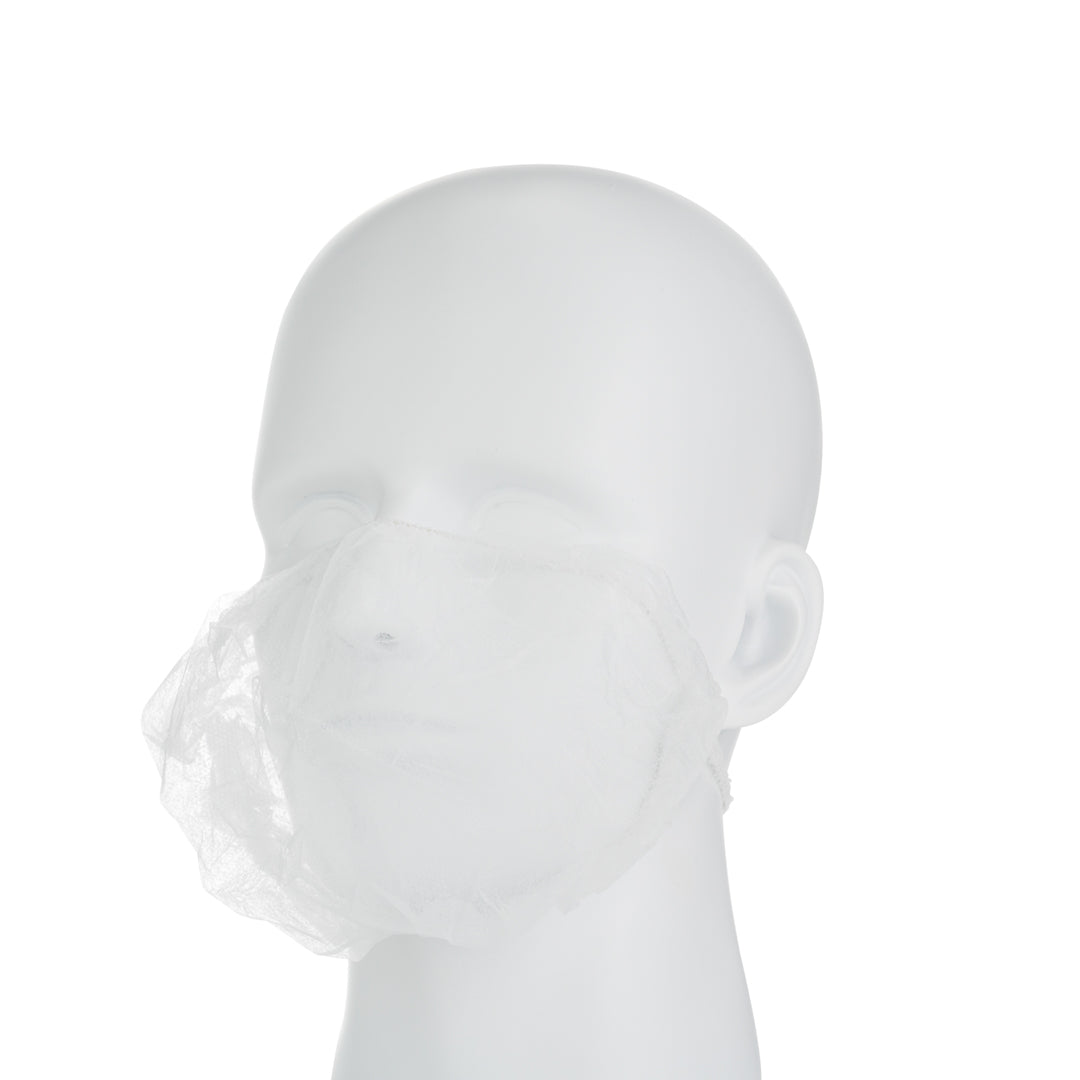 restaurantware Clean Tek Professional White Disposable Beard Cover - 19" - 1000 count box